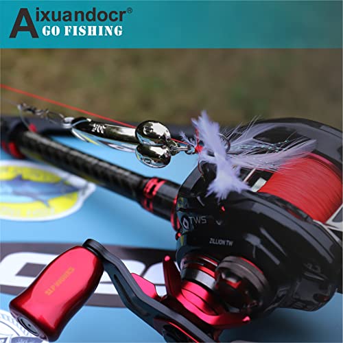 Bass Fishing Lure, Fishing Spoons, Topwater Fishing Lures with Trebles Hooks, Trout Fishing Lures, Fishing Tackle for Freshwater and Saltwater