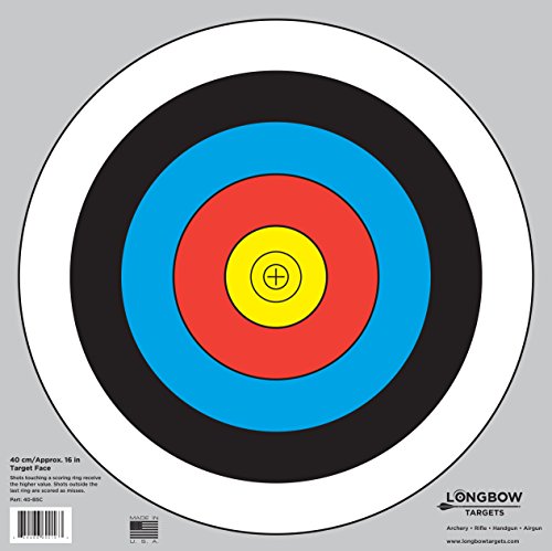 Archery 40cm & 80cm Targets by Longbow (8 Pack, 40cm/Approx 17" (5 Ring))