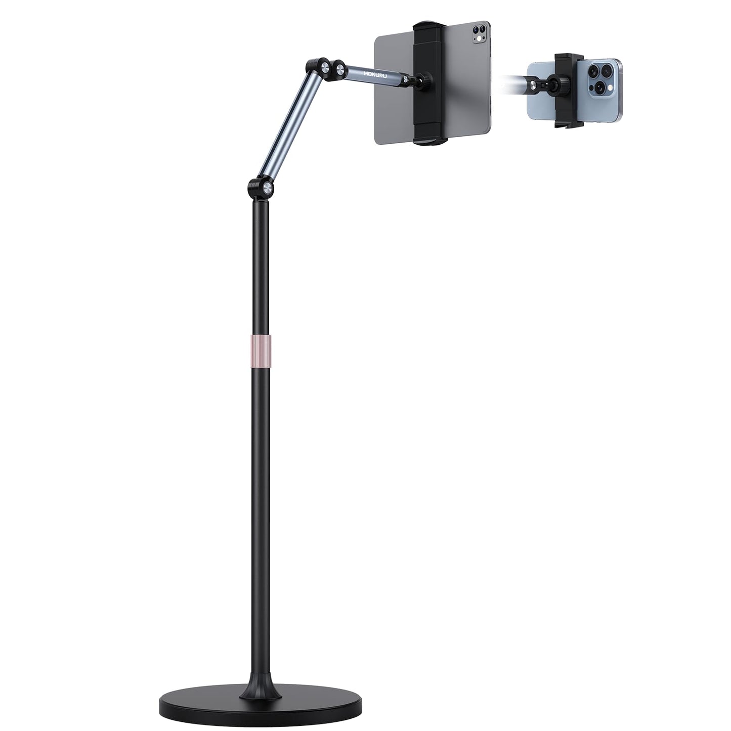 MOKURU Tablet Floor Stand, Adjustable Tablet Stand, 360° Rotation Tablet Holder, Compatible with iPad, iPhone, Samsung, Google, Kindle Tablet/Phone, (4.5''-12'')