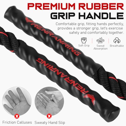 Jump Rope, 3LB Weighted Jump Rope for Fitness, 9.8ft Heavy Jumping Ropes for Exercise, Adult Workout Rope for Men & Women Improve Strength, Skipping Rope for Gym Training, Home Workout