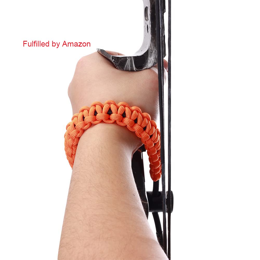SOPOGER Archery Bow Wrist Sling Adjustable Hunting Wrist Strap Braided for Compound Bow Target Shooting Accessories (Orange)