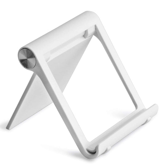 Mayten Foldable Cell Phone Stand for iPhone - Adjustable Phone Holder with Wide Compatibility, Portable Desktop Dock for iPhone 15/14/13/12/11/Pro/Max/SE, Galaxy, Pixel, Anti-Slip Design (White)