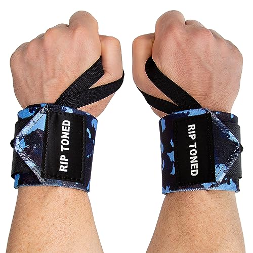 Rip Toned 18” Wrist Wraps - Wrist Straps for Weightlifting - Lift Better, Protect Wrist Pain - Adjustable, Durable, Machine Washable - Wrist Brace for Weightlifting - USPA Endorsed for Men & Women