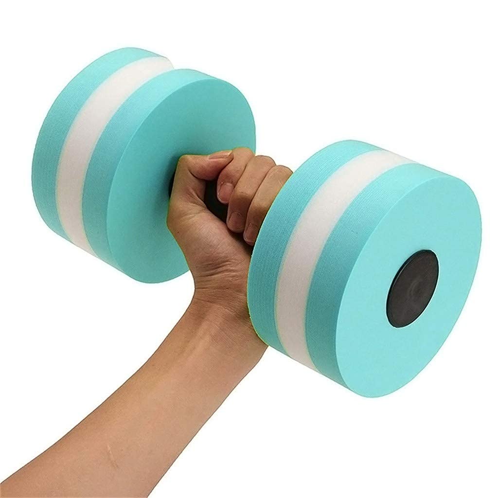 Water Dumbbells, Aquatic Exercise Dumbell, Set of 2 Aerobic Water Exercise Foam Dumbbells Pool Resistance for Men Women Weight Loss Water Sports Fitness Tool