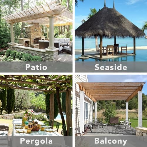 Easy-Going Outdoor Patio Curtains Detachable Tab Top Windproof Weatherproof Curtain for Cabana, Porch, Pergola and Gazebo, Tab Bottom Drape, 2 Panels, 54W x 84L inch, White