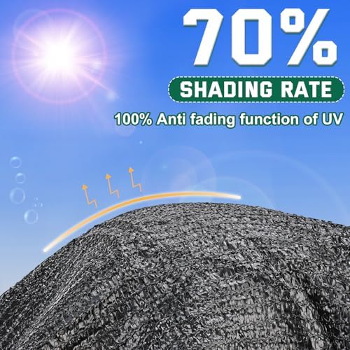 Kesfitt Garden 70% Shade Cloth, Resistant Sun Shade Net 20x30FT Mesh Tarp with HDPE Material and Reinforced Grommets Shade Trap for Greenhouse, Plant, Pergola, and Backyard Patio Sunshade