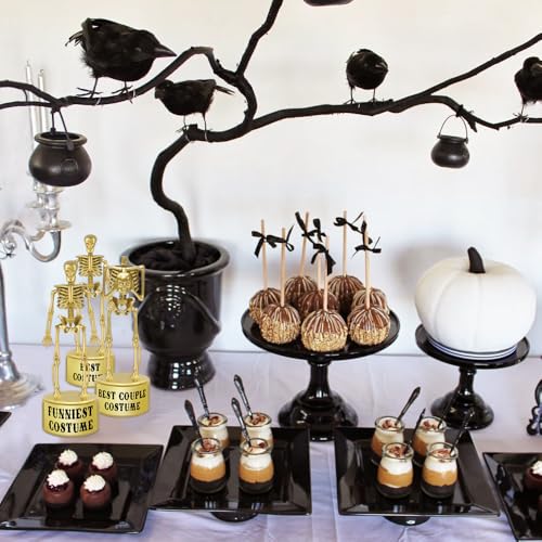 ORIENTAL CHERRY Halloween Party Supplies - Golden Best Costume Skeleton Trophies for Kids Adults Contest Awards Prizes - 4 Pack