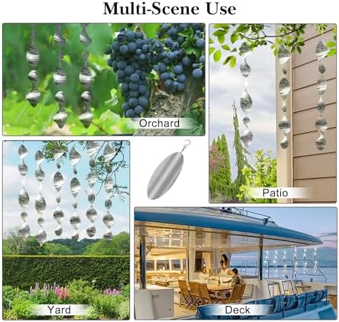 Bird Deterrents for Outside Patio, Bird Scare Devices Set Highly Reflective 3D Wind Spinners Outdoor Garden Decor, Bird Reflectors to Keep Birds Away Window Roof Yard Orchards Deck 18 Discs 6 Pcs