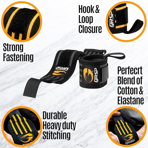 Gasp Hardcore Wrist Wraps 13” | Weightlifting Wrist Support for Men & Women | Best Gym Wrist Straps with Thumb Loop for Powerlifting Competition, Strength Training, Bodybuilding