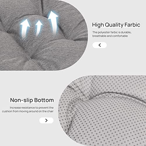 Love's cabin Memory Foam Chair Cushions Set of 4, Outdoor/Indoor Chair Pads for Dining Chairs 4 Pack, Seat Cushions for Kitchen, Dining Room, Office, Patio Chairs, 15.5"x15.5"x3.5" Grey