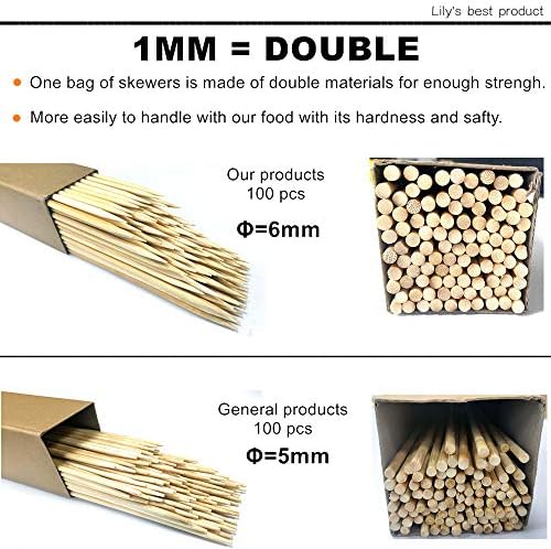 HOPELF 36" Natural Bamboo Skewers Sticks for Marshmallows，S'Mores，BBQ，Kabob，Grilling，Barbecue，Roasting，Camping.More Size Choices 6"/8"/10"/12"/14"/30"(100 PCS)