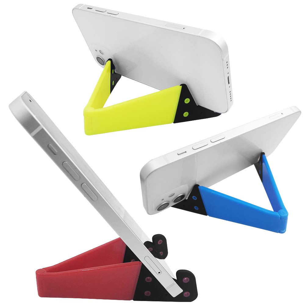SourceTon 8 PCS Universal Pocket-Sized Colorful Portable Foldable V Model Mobile Phone Holder, Desktop Stand Mount Holder Cradle Compatible with iPads,Tablets,E-Readers,Cellphones, Kindles, Pack of 8