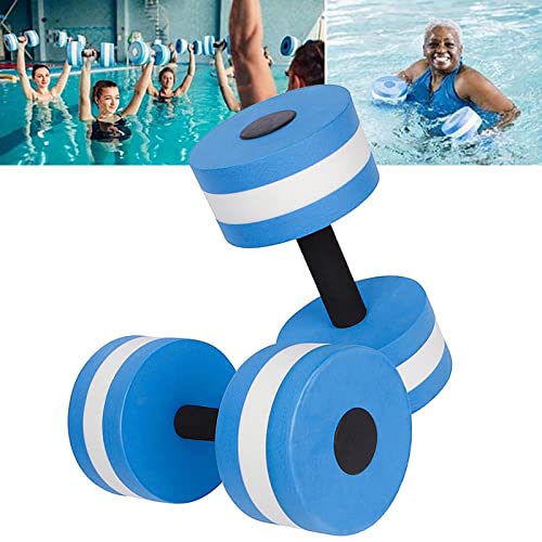 Lagukka Aquatic Dumbbell Set, 2PCS Water Dumbells Pool Resistance Water Fitness Equipment Foam Dumbbell Water Aerobics Fitness Equipment for Weight Loss Blue