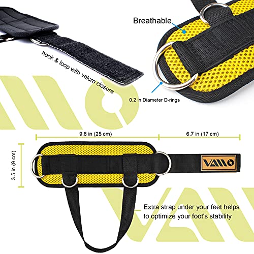VAIIO Ankle Straps for Cable Machines,Adjustable Comfort fit Neoprene, Reinforce Double D-Ring - Premium Ankle Cuffs to Improve Abdominal Muscles, Lift The Butts, Tone The Legs for Men & Women