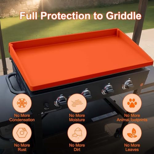 BANGIE Griddle Cover Mat for Blackstone 22 Inch Griddle Accessories | Full Wrap-Around Protection Silicone Mat for Griddle | Food Grade Silicone Grill Mat | ORANGE