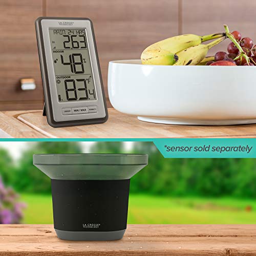 La Crosse Technology WS-9160UV3 Digital Indoor Outdoor Thermometer Wireless - Multi-Format Remote Temperature Sensor, Temperature Humidity Monitor with Manual Settings and 24-hr Display