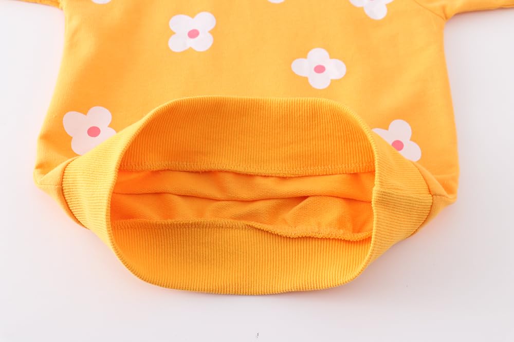 AIWUHE Toddler Girls Sweatshirts Casual Pullover Crewneck Winter Long Sleeve Tops Shirts Clothes Yellow flowers 5T 9200
