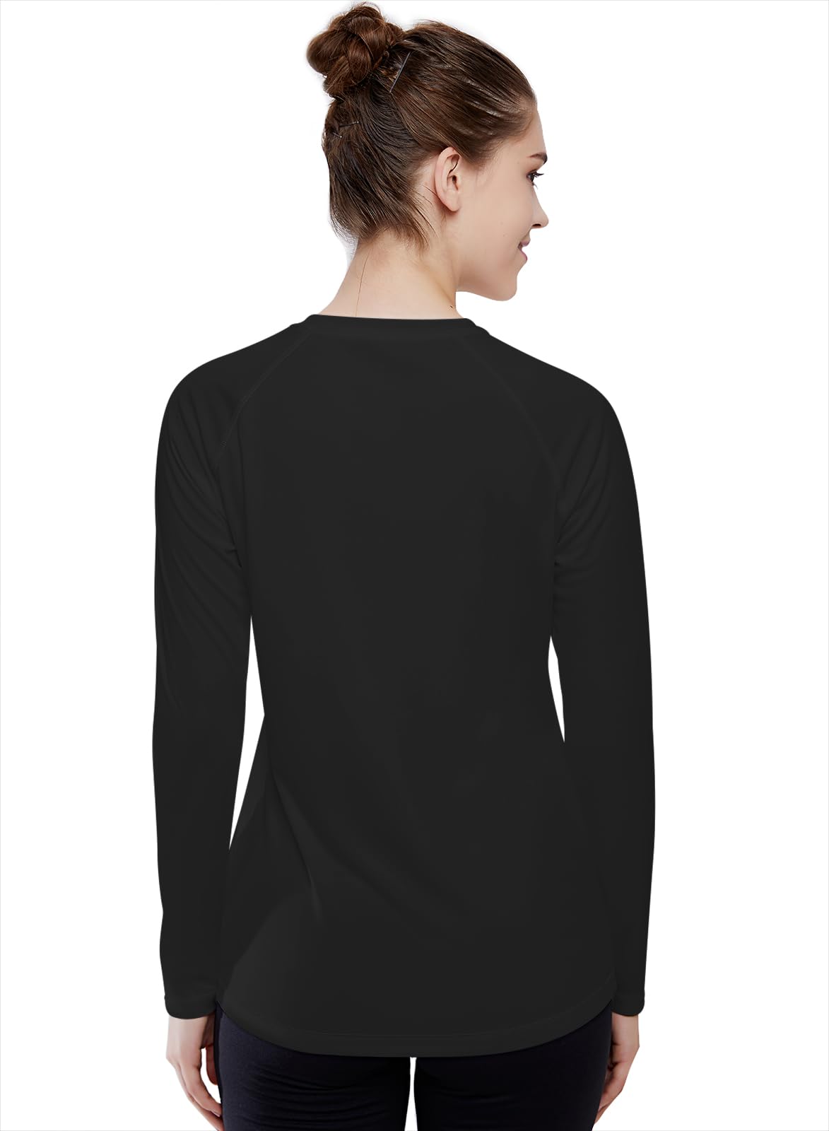 HISKYWIN Women's Long Sleeve Shirt Thermal Underwear Winter Warm Fleece Lined Top Soft Athletic Base Layer HF863 Black XXL