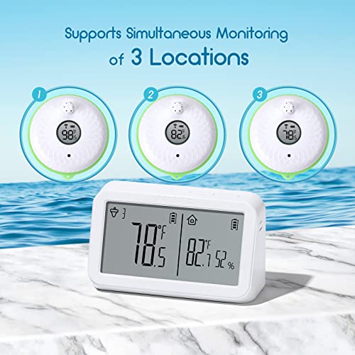 INKBIRD IBS-P02R Floating Wireless Thermometer Set with Indoor Temperature Humidity Monitor, IPX7 Waterproof, for Swimming Pools, Hot Tubs, Small Ponds, Aquariums