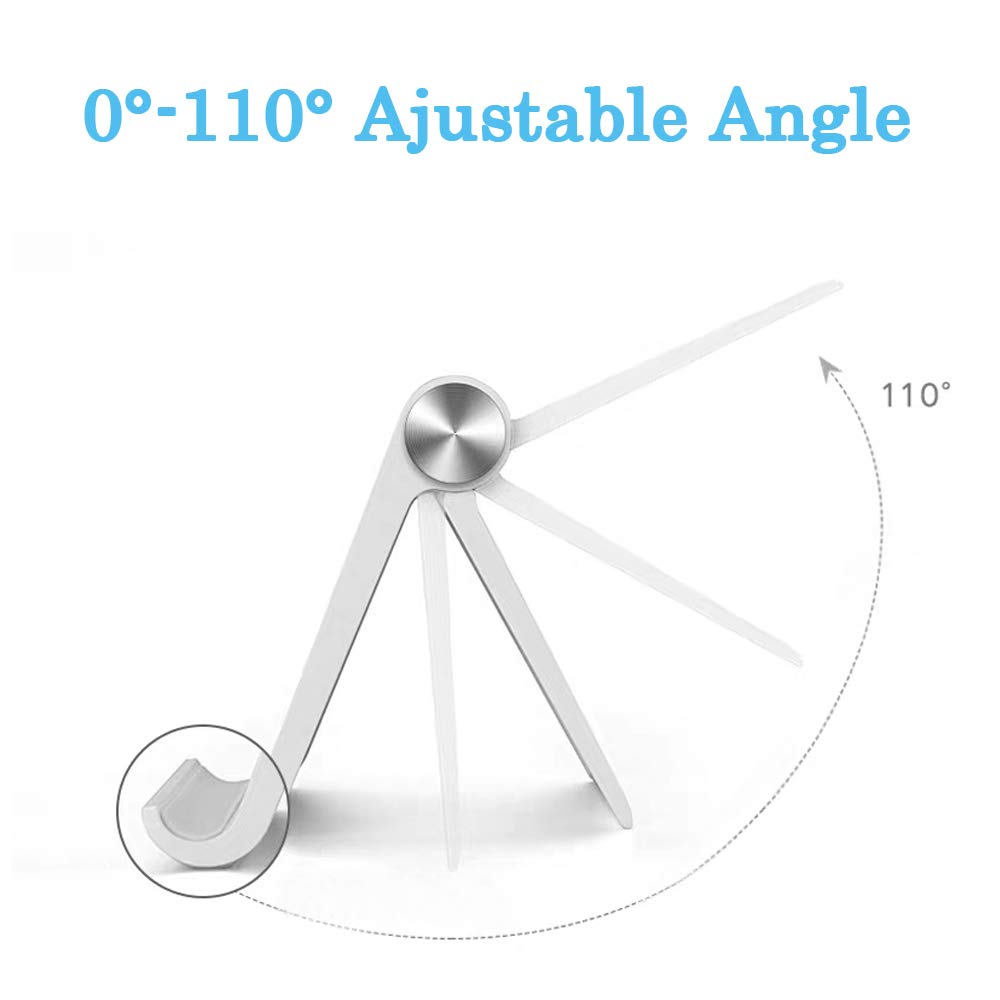 Mayten Foldable Desk Cell Phone Stand Adjustable iPhone iPad Holder Stand,Compatible for iPhone 14Pro 14Plus 13 12Pro Max 11 SE XS XR 8 7 6,Switch,iPad,Samsung,Kindle-White