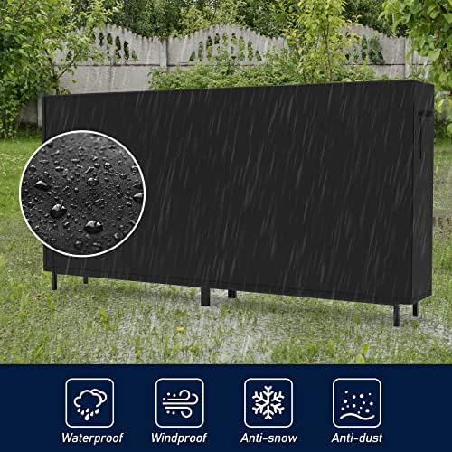 8ft Firewood Rack with Cover, Heavy Duty Firewood Rack With Weather Resistant 600D Oxford Fabric Cover, Indoor/Outdoor Wood Rack for Firewood