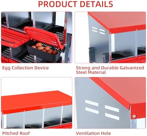Chicken Nesting Box,10 Compartment Nesting Boxes for Laying Eggs,Wall Mount Poultry Roll Away Chicken Laying Boxes,Easy Egg Collection,Cleanable Pull Out Hen Roosting Boxes 10 Hole