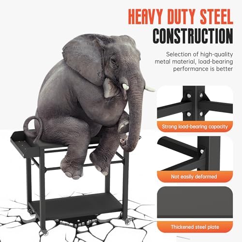 SUNCROWN Outdoor Grill Table with Wheels, Kitchen Cooking Prep Tables Movable BBQ Grill Cart for Garden, Camping, Home Party, Bar, Pizza Oven Table Stand