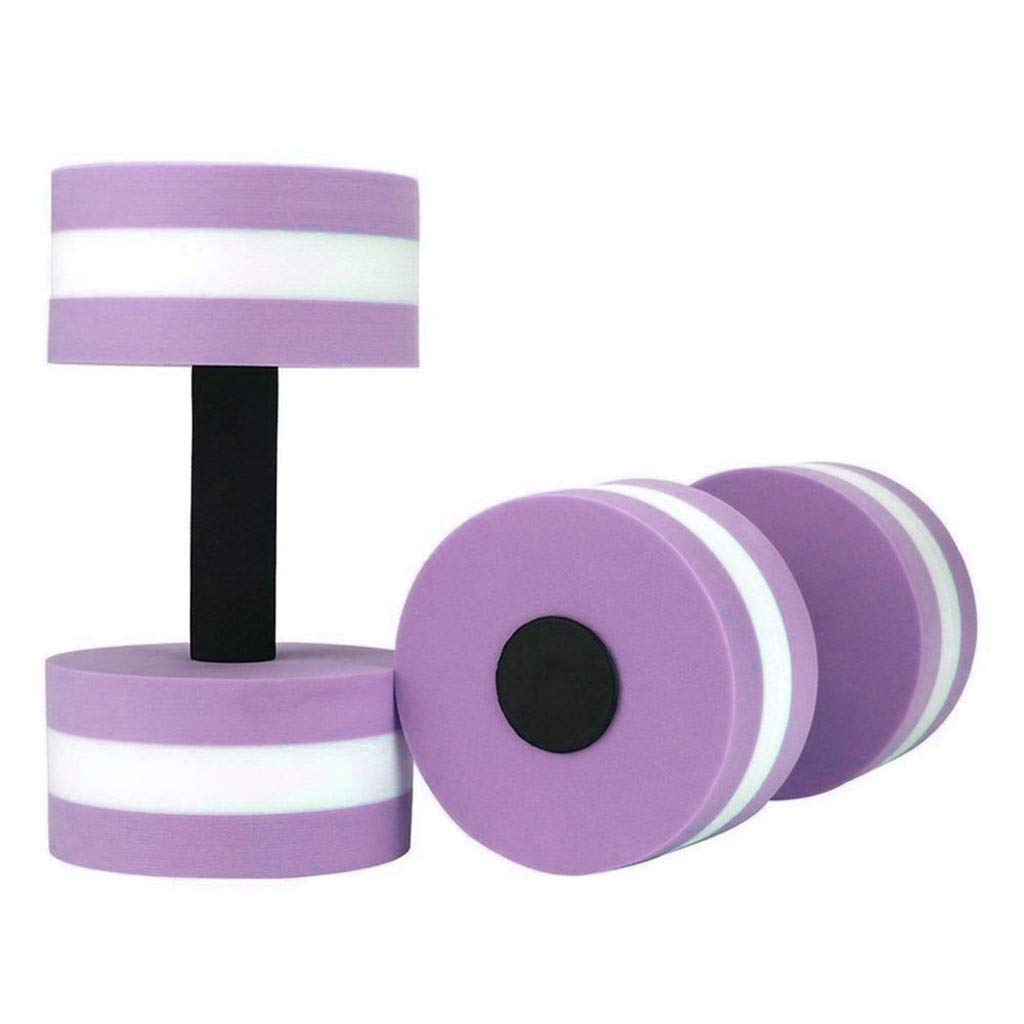 Water Dumbbells, Aquatic Exercise Dumbell, Set of 2 Aerobic Water Exercise Foam Dumbbells Pool Resistance for Men Women Weight Loss Water Sports Fitness Tool (purple)