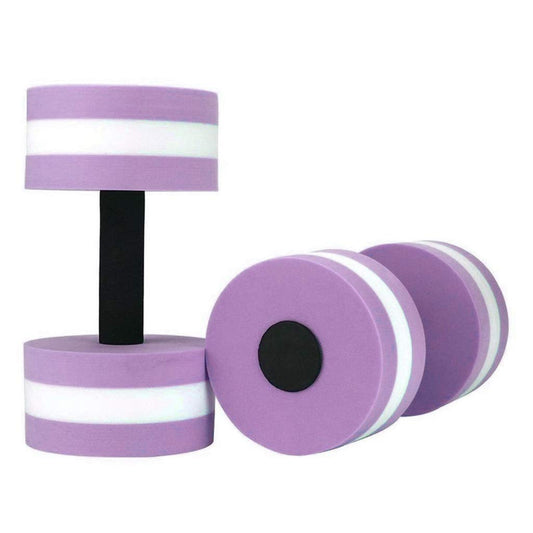 Water Dumbbells, Aquatic Exercise Dumbell, Set of 2 Aerobic Water Exercise Foam Dumbbells Pool Resistance for Men Women Weight Loss Water Sports Fitness Tool (purple)