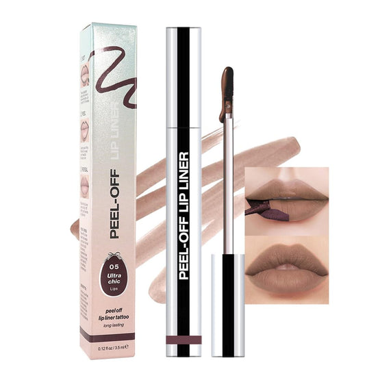 Hxssll Matte Liquid Lip Stain Peel Off Lip Liner Tattoo- Dark Brown, Waterproof, Smudge-Proof, Peel Off Lip Stain Tattoo, Long-Lasting Non-Stick Cup Lip Gloss for All Skin Types (0.12 fl oz, #05)