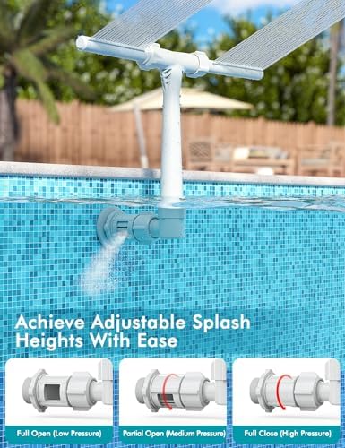 [Patent Pending] POOLHACKER 2025 Upgrade Pool Fountain - Dual Spray Water Fountains for Above Ground/Inground Pools, 2-in-1 Adjustable Waterfall Pool Sprinkler Fountain (for in-tex & for Best-Way)
