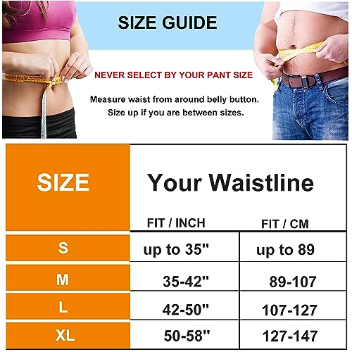 TESETON Mens Waist Trainer, Sweat Waist Trainer for Men Women, Sweat Band Blet for Lower Belt Fat, Sweat Wraps for Abdominal Home and Outdoor Workout Fitness Exercise Black S