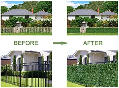 Bybeton Artificial Ivy Privacy Fence Screen - 40" X 120" UV-Anti Fake Leaves Vines - Patio Balcony Privacy, Garden, Backyard Greenery Wall Decor