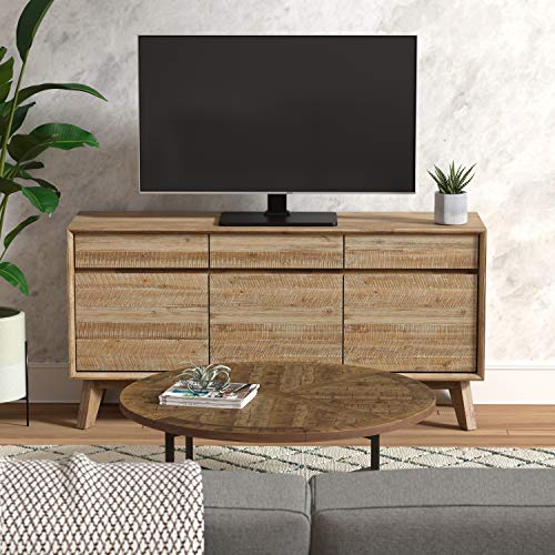 Amazon Basics Swivel Pedestal Table Top TV Mount for 32" to 65" TVs up to 55 lbs, Height Adjustable 14-19 Inches, Max VESA 400x400, Black