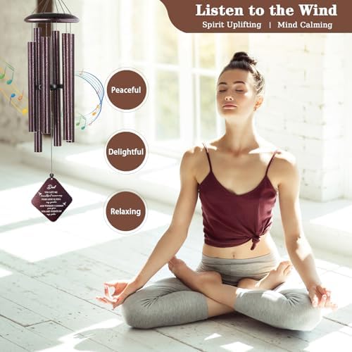 Sympathy Gifts for Loss of Dad, 32" Memorial Wind Chimes for Loss of Father, Memorial/Bereavement Gifts for Loss of Father, Loss of Father Sympathy Gift, in Memory of Dad Papa (Bronze)