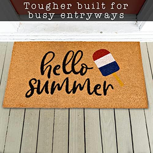 Hello Summer Welcome Mat Popsicle Decor 30x17 Inch, Summer Door Mat Outdoor, Summer Outdoor Mat, Outdoor Door Rug, Outdoor Door Mats, Outdoor Rug Door Outdoor Door Mats for Patio, Summer Doormat