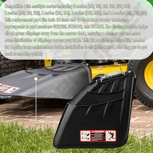 AUC11996 Discharge Chute Kit Compatible with John Deere D 100 105 110 120 130 140, E 100 110 120, X 126 166, Z 225 245, LA 115 125 135, for 42" 48" Lawn Tractors GY22100, GY20443, GY21901, GY22029