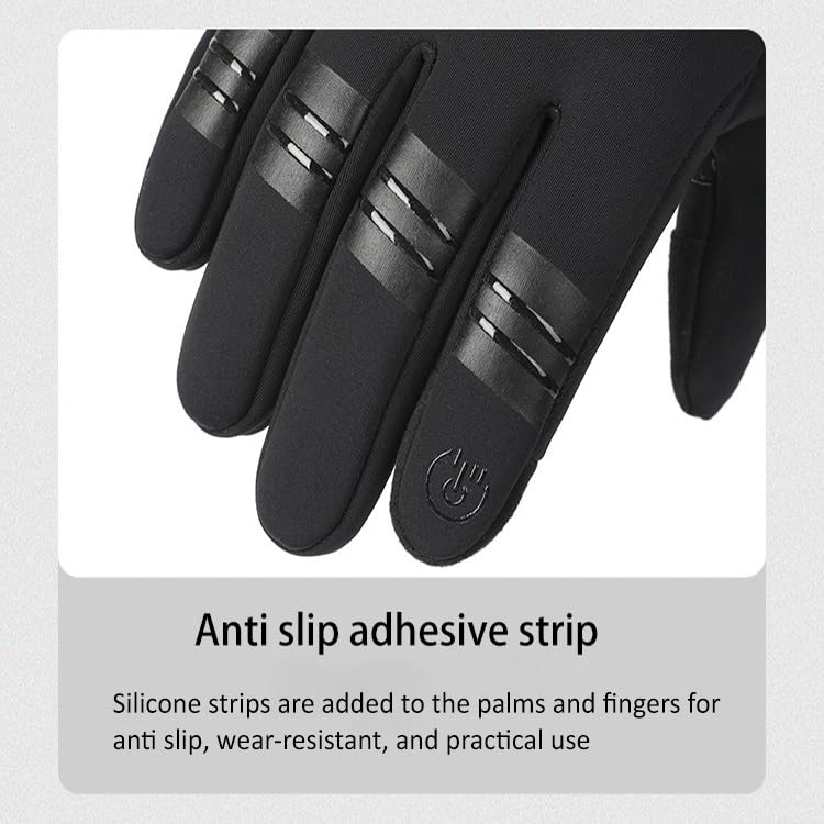 TELoni Thermal Gloves for Men Women, Windproof Waterproof Anti-Slip Touch Screen Winter Warm Gloves for Running Driving Riding Cycling Hiking Skiing Fishing Mountaineering (XL)