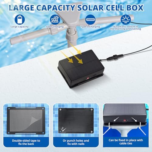 2025 New Model Pool Fountains for Above and In-ground Pools – Solar Pool Fountain with Lights, 360° Adjustable, Featuring Two Spray Modes; Pool Accessories with 9-Color Lights and 4 Modes