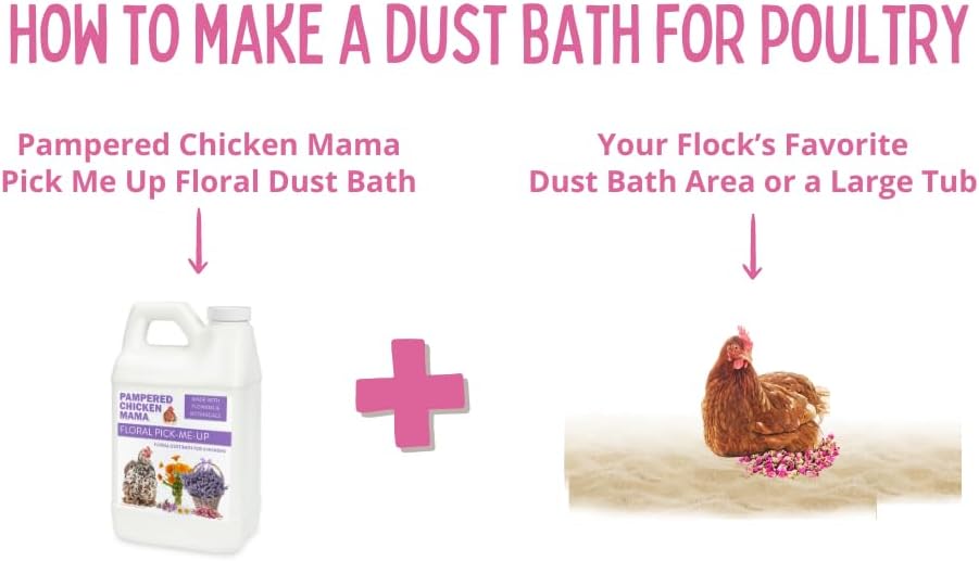 Pampered Chicken Mama Floral Dust Bath with Non-GMO Herbs: All Natural Poultry Supplies for Hens Who Love Bathing in Chicken Coops - Pick Me Up Floral Dust Bath (6 pounds)