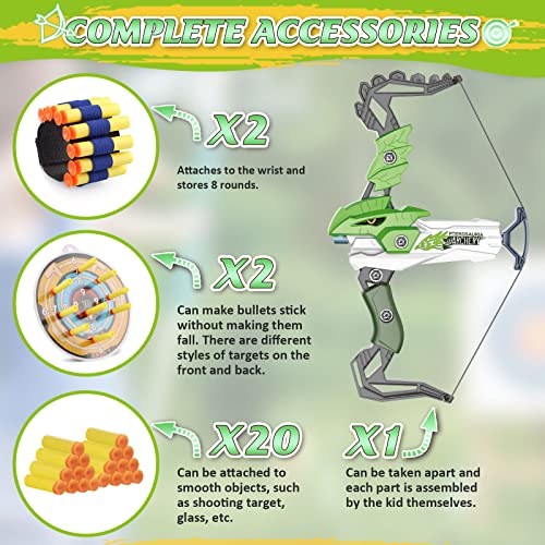 Britik Bow and Arrow for Kids Toys - Archery Set with 20 Suction Cup Arrows, Gifts for Boys Girls Toddler Age 4 5 6 7 8 Year Old