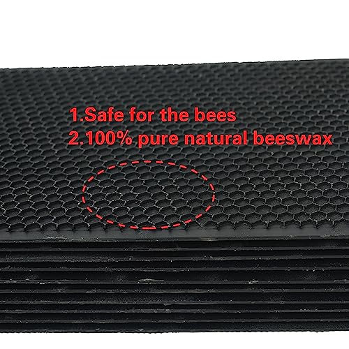 Beehive Waxed Coated Foundation Sheet Beehive Foundation Sheets Waxed Foundation Sheet Plastic Portable Honeycomb Sheet Nest Foundation Sheet Beehive Equipment Fit Deep Frame Black 10 Sheets