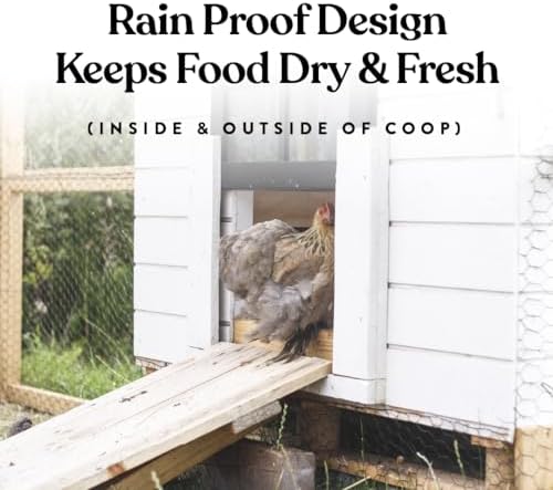 Harris Farms Poultry Multi-Feeder, Poultry Feeder That Holds 20-23 Pounds of Feed, Made with Rain Proof Design, Automatic Poultry Feed System, Easily Assemble, Coop Supplies