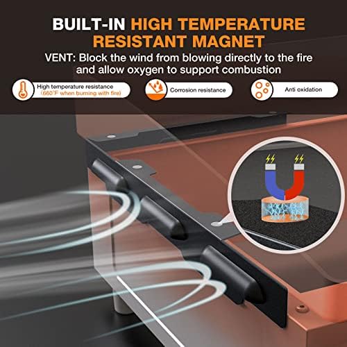 Wind Guards for Blackstone 17“ Griddle Accessories Fit for Blackstone Griddle Grill, MeWeBlue 5019 Magnetic Stainless Steel Wind Screens Protect Flame Hold Heat, Compatible with Hood, Black