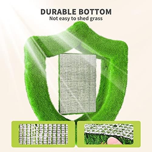 LOOBANI Realistic Artificial Grass Rug Indoor Outdoor, Dog Grass Mat with Drainage Holes and Replacement Artificial Grass Turf, Fake Grass for Garden Lawn Landscape Balcony Decoration, 3 Feet x 5 Feet