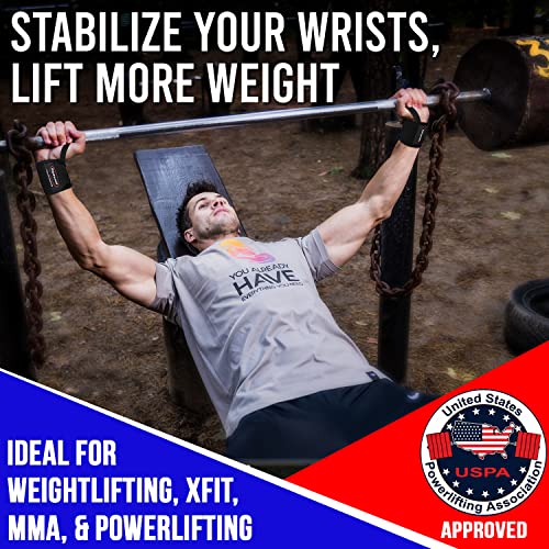 Rip Toned 18” Wrist Wraps - Wrist Straps for Weightlifting - Lift Better, Protect Wrist Pain - Adjustable, Durable, Machine Washable - Wrist Brace for Weightlifting - USPA Endorsed for Men & Women