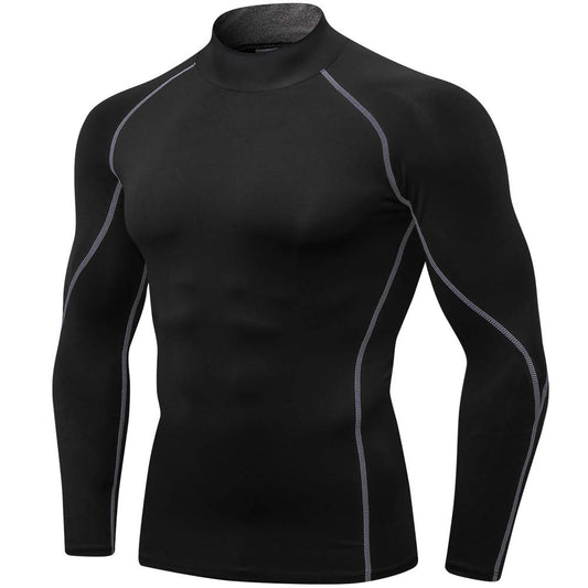 CARGFM Men's Mock Compression Shirt UPF 50+ Long Sleeve Turtleneck Undershirts Baselayer Athletic Running T-Shirts Top