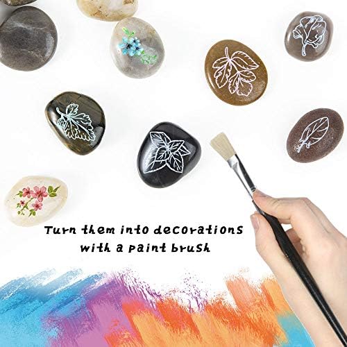 Pebbles Polished Gravel, Natural Polished Mixed Color Stones, Small Decorative River Rock Stones 5 Pounds (80-Oz)