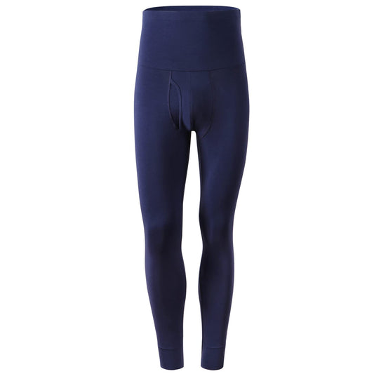Ouruikia Men's Thermal Underwear Bottoms High Waist Thermal Pants Keep Warm Long Johns Pants Large Blue