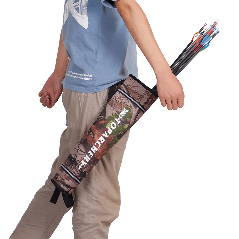 TOPARCHERY Arrow Quiver Holder Hip | Large Capacity Arrow Backpack Bag Compound Recurve Bow Practice Target Nylon Arrow Bag Quiver Suitable for Youth and Adults (Camo)